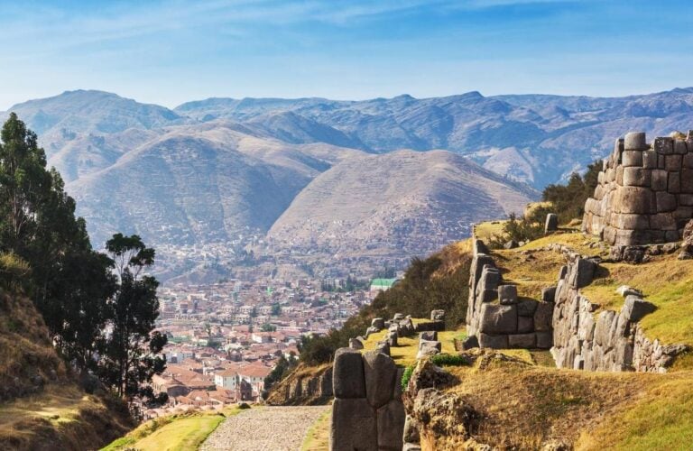 Ruins of an ancient Inca stronghold near Cusco, Peru
